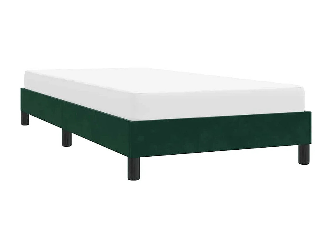 Estructura de cama sin colchón terciopelo verde oscuro 90x210cm