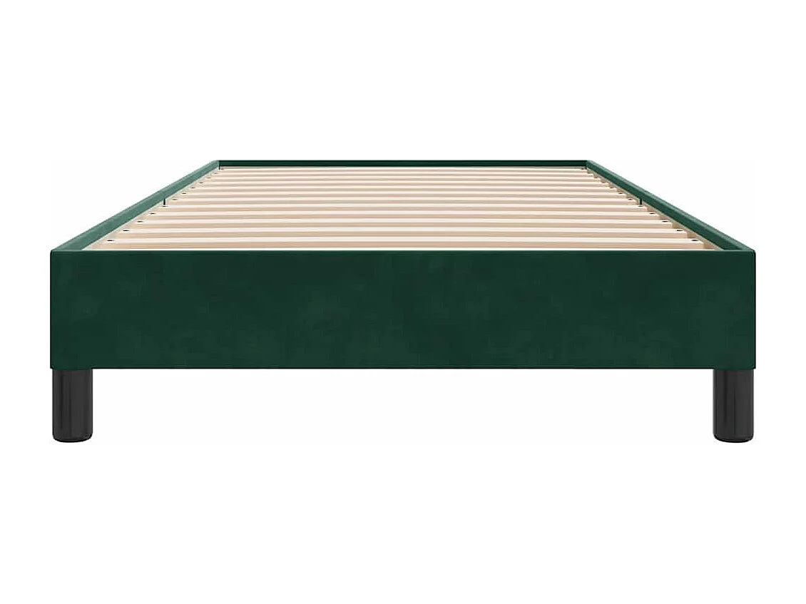 Estructura de cama sin colchón terciopelo verde oscuro 90x210cm