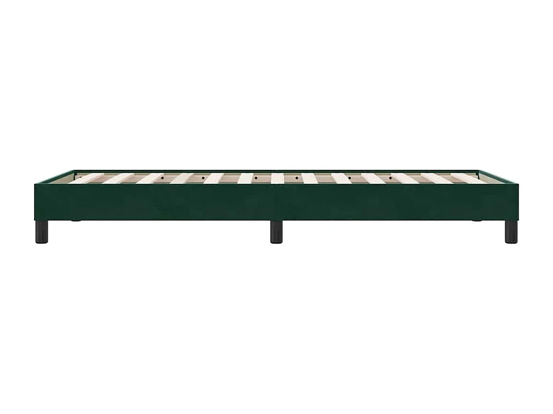 Estructura de cama sin colchón terciopelo verde oscuro 90x210cm