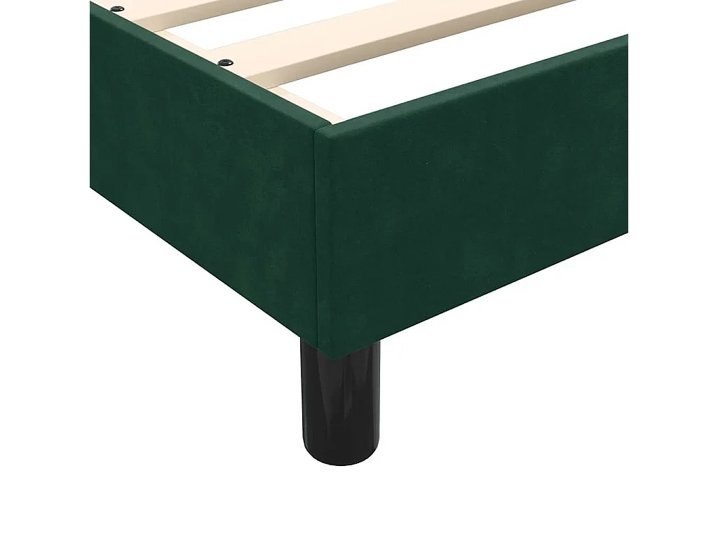 Estructura de cama sin colchón terciopelo verde oscuro 90x210cm