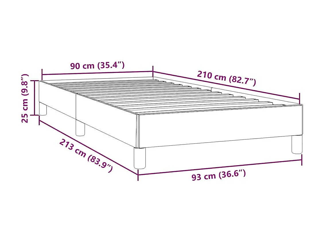 Bettgestell ohne Matratze Dunkelgrün 90x210 cm Samt