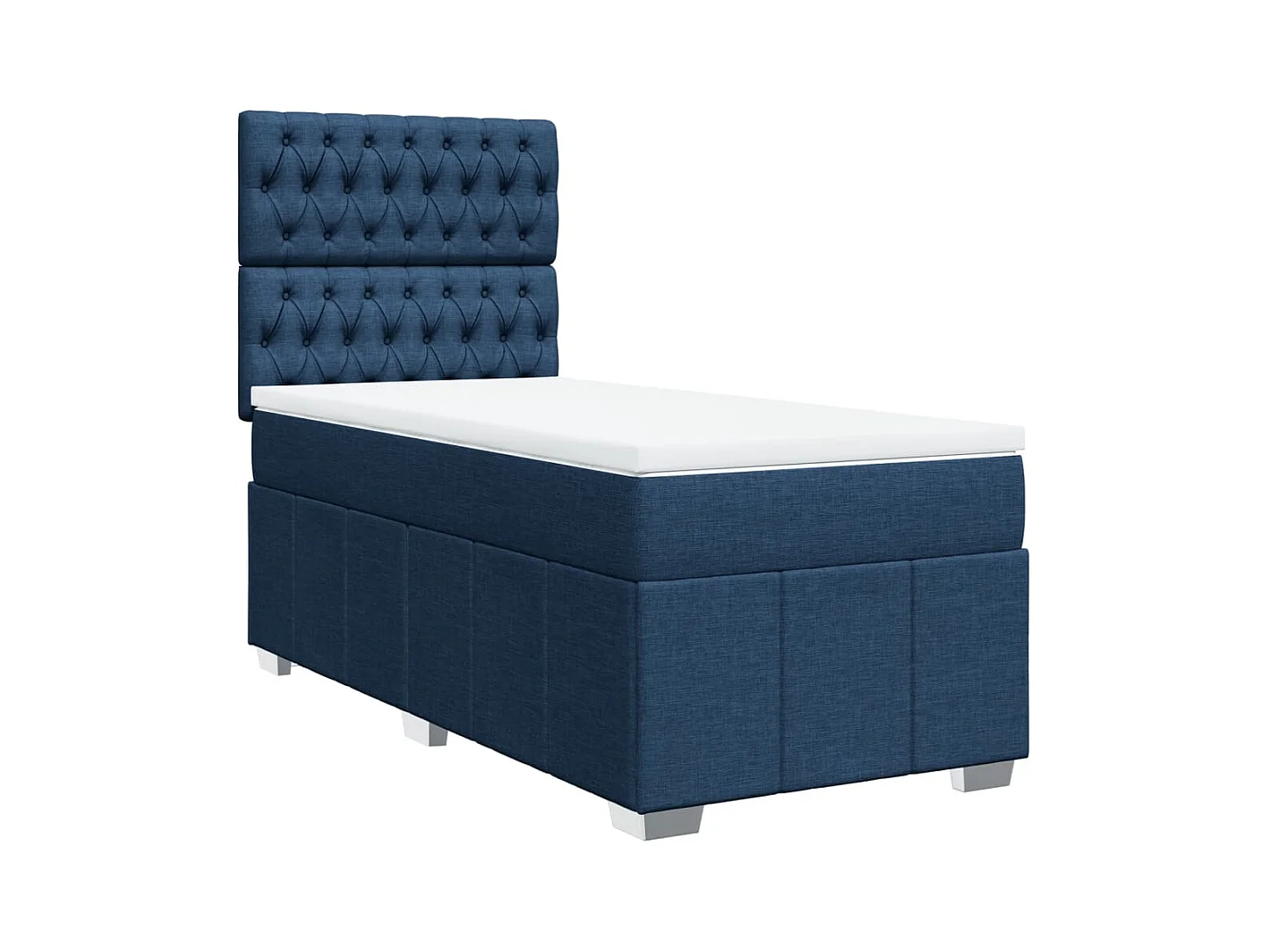 Boxspringbett mit Matratze Blau 100x200 cm Stoff