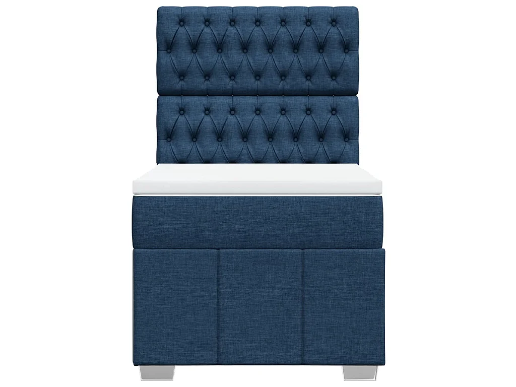 Boxspring met matras stof blauw 100x200 cm