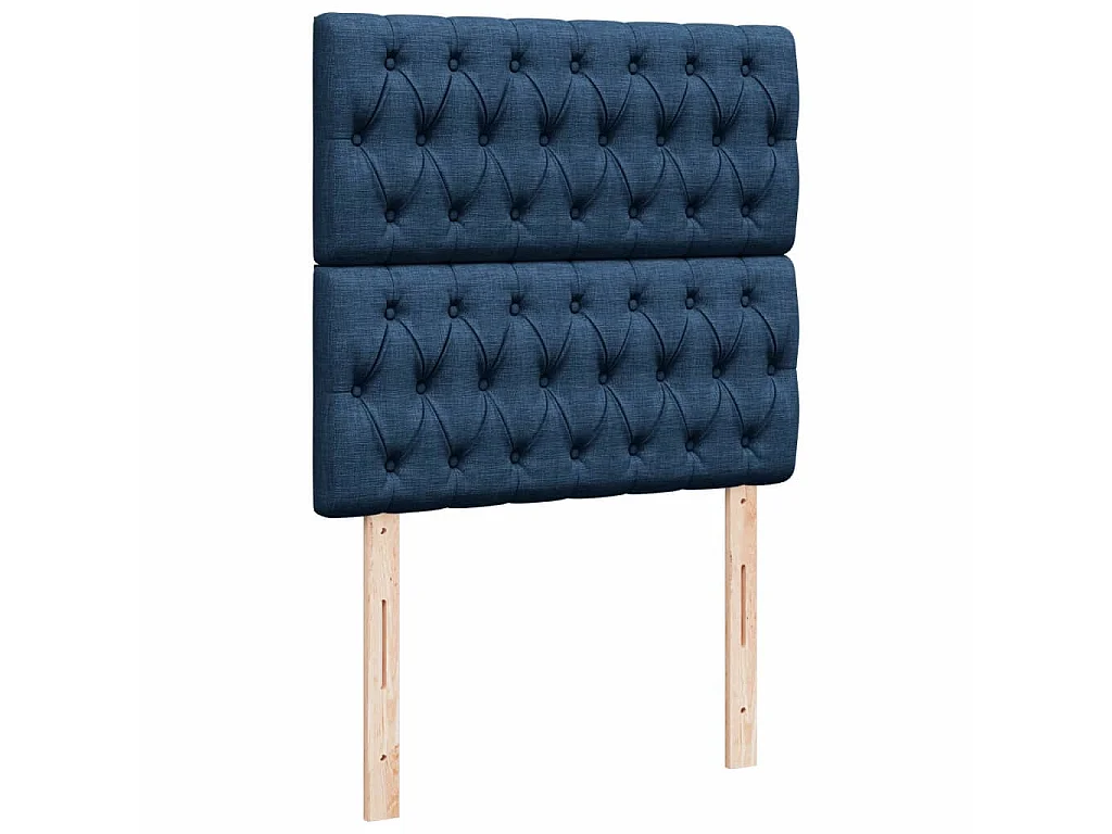 Boxspring met matras stof blauw 100x200 cm