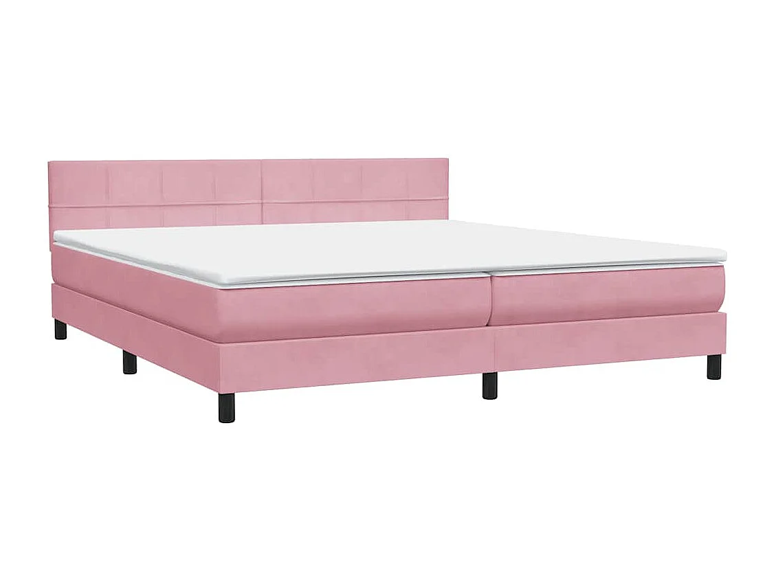 Boxspring met matras fluweel roze 180x210 cm