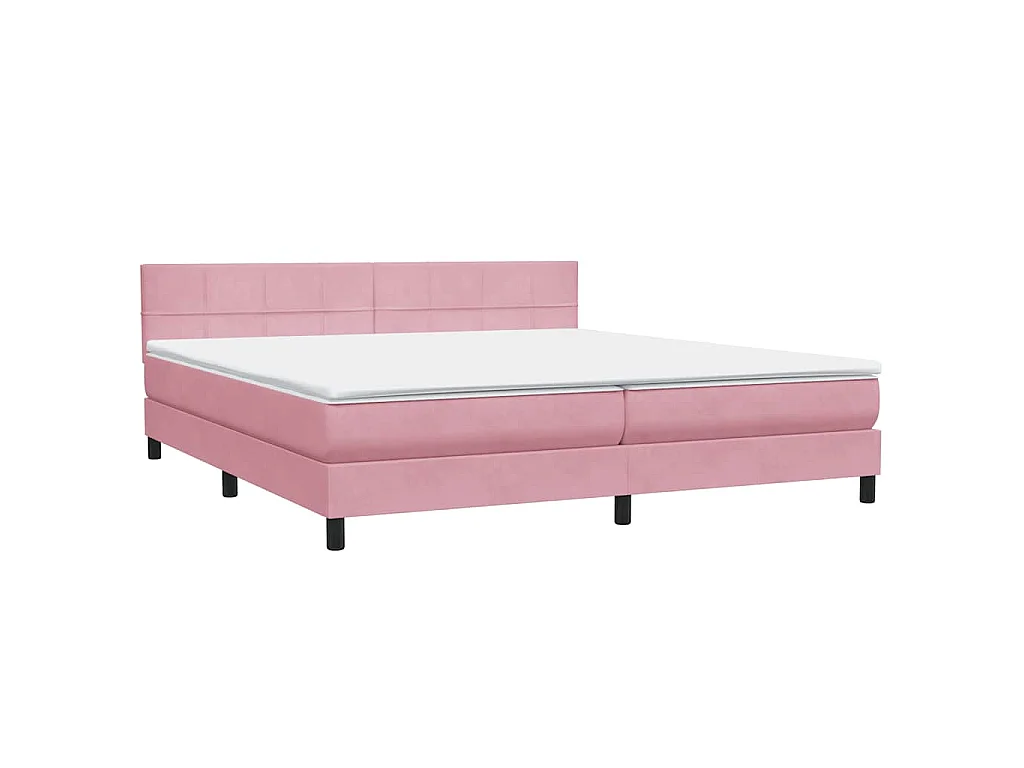 Boxspring met matras fluweel roze 180x210 cm