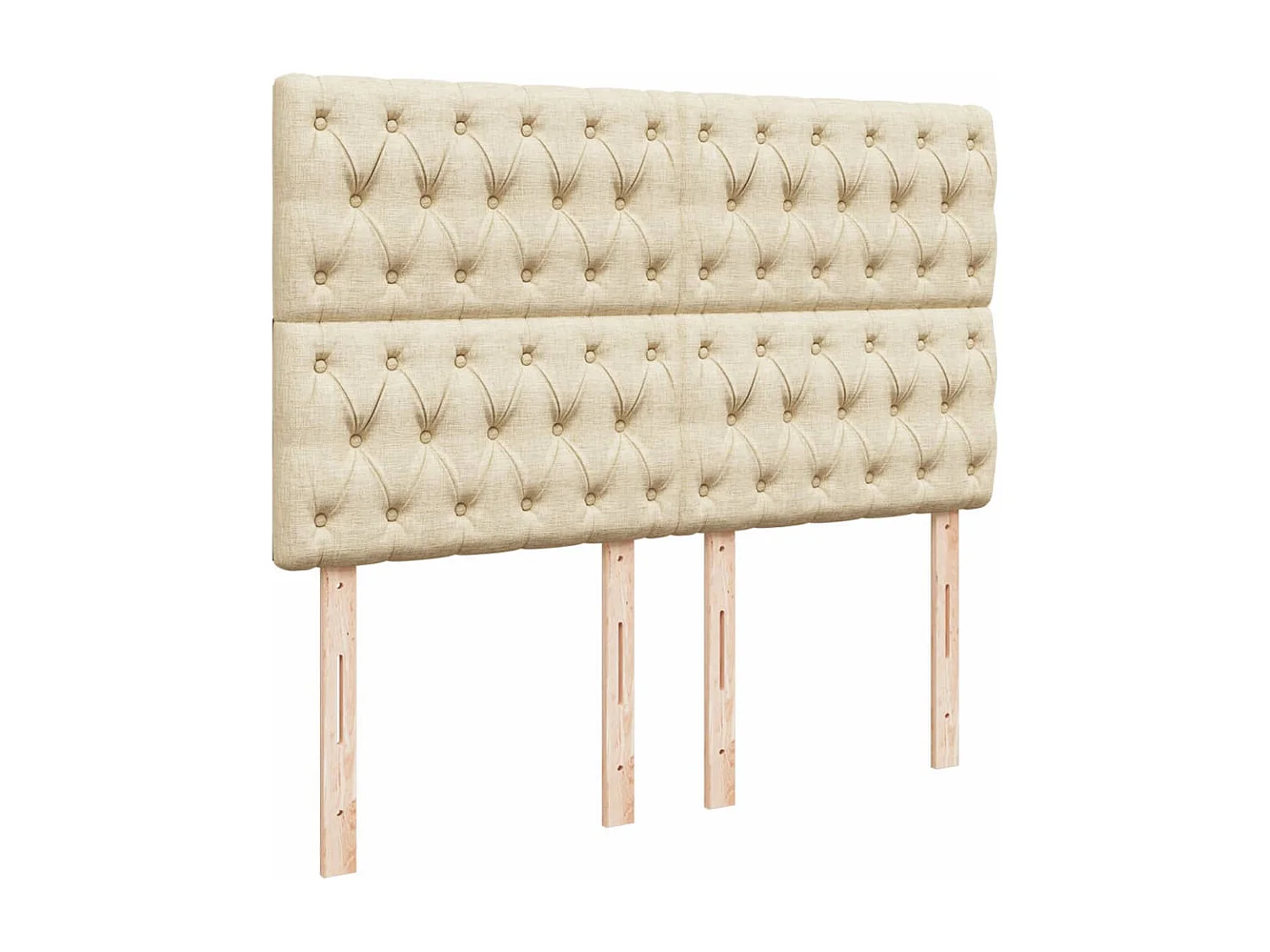 Sommier à lattes de lit avec matelas Crème 160x200 cm Tissu