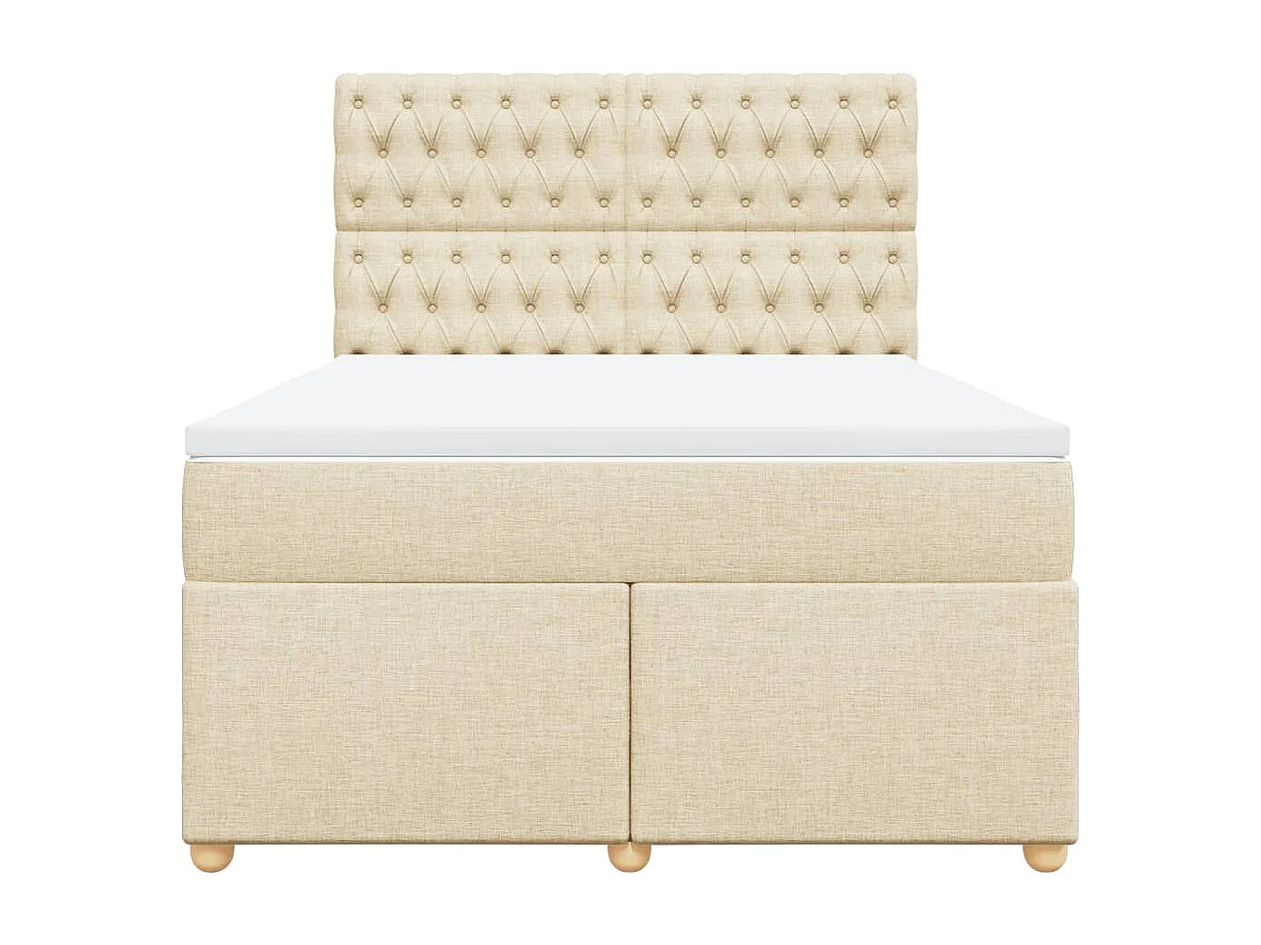 Sommier à lattes de lit avec matelas Crème 160x200 cm Tissu