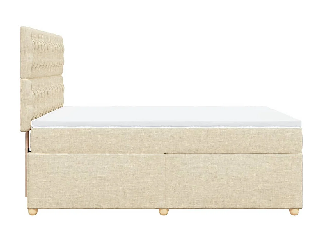 Sommier à lattes de lit avec matelas Crème 160x200 cm Tissu