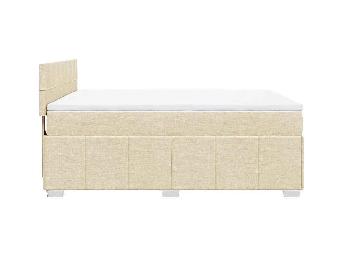 Sommier à lattes de lit avec matelas Crème 140x200 cm Tissu