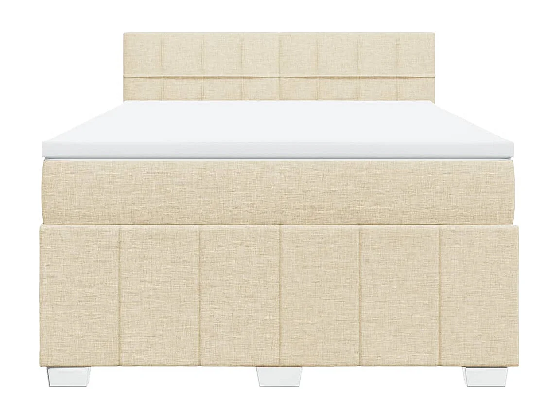 Boxspring met matras stof crèmekleurig 140x200 cm