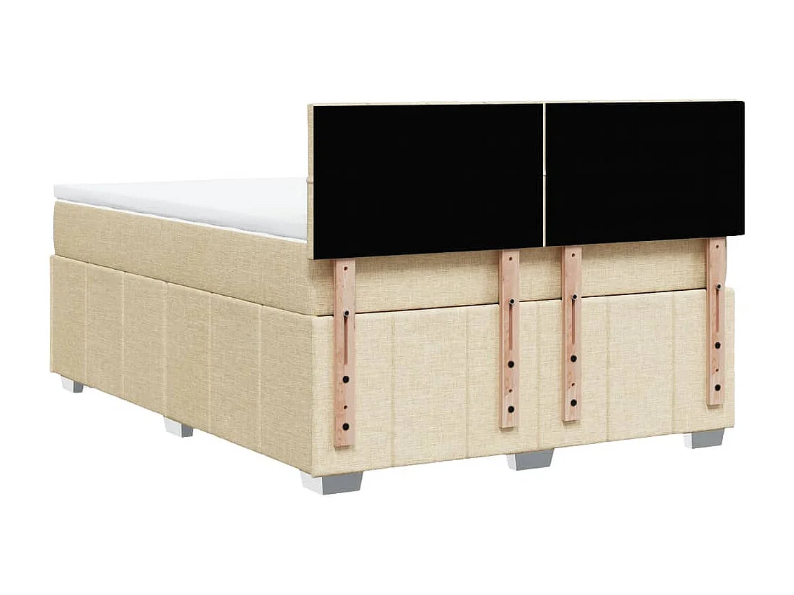 Boxspring met matras stof crèmekleurig 140x200 cm