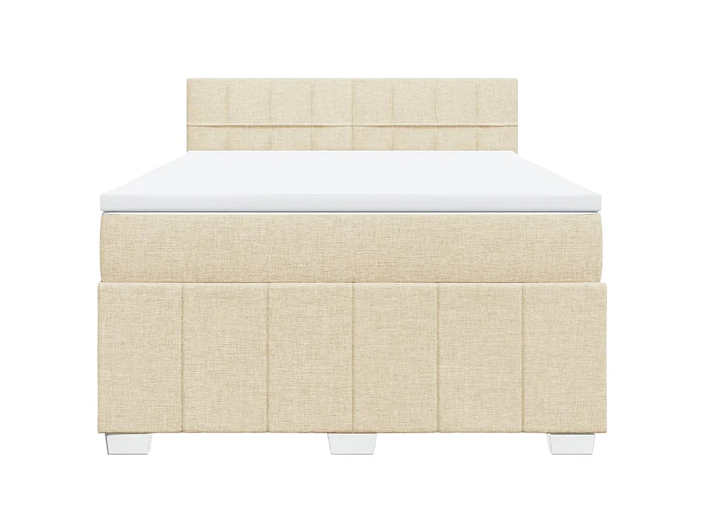 Sommier à lattes de lit avec matelas Crème 140x200 cm Tissu