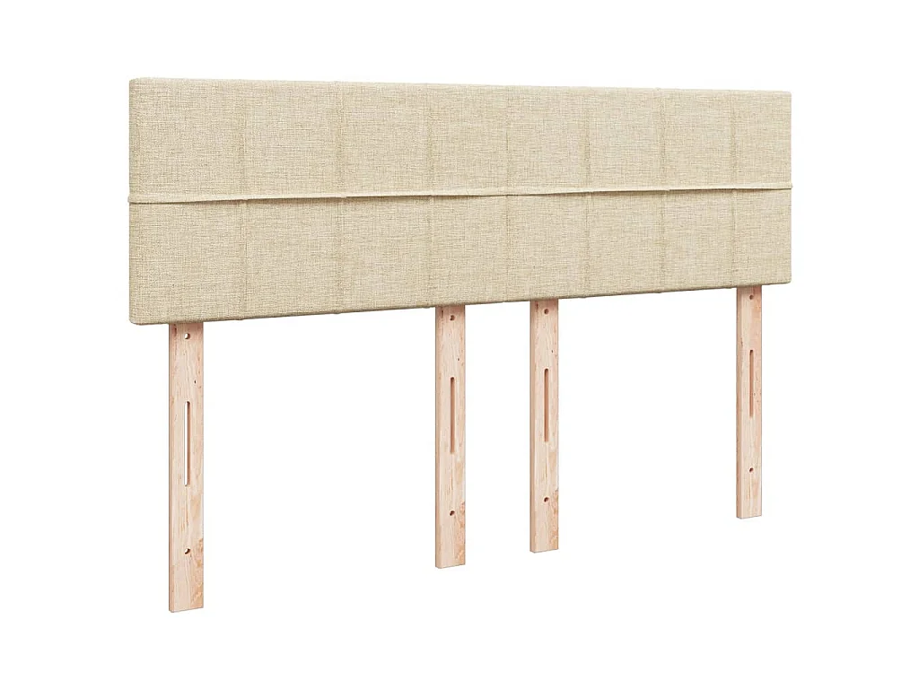 Sommier à lattes de lit avec matelas Crème 140x200 cm Tissu