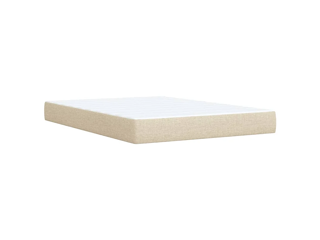 Sommier à lattes de lit avec matelas Crème 140x200 cm Tissu
