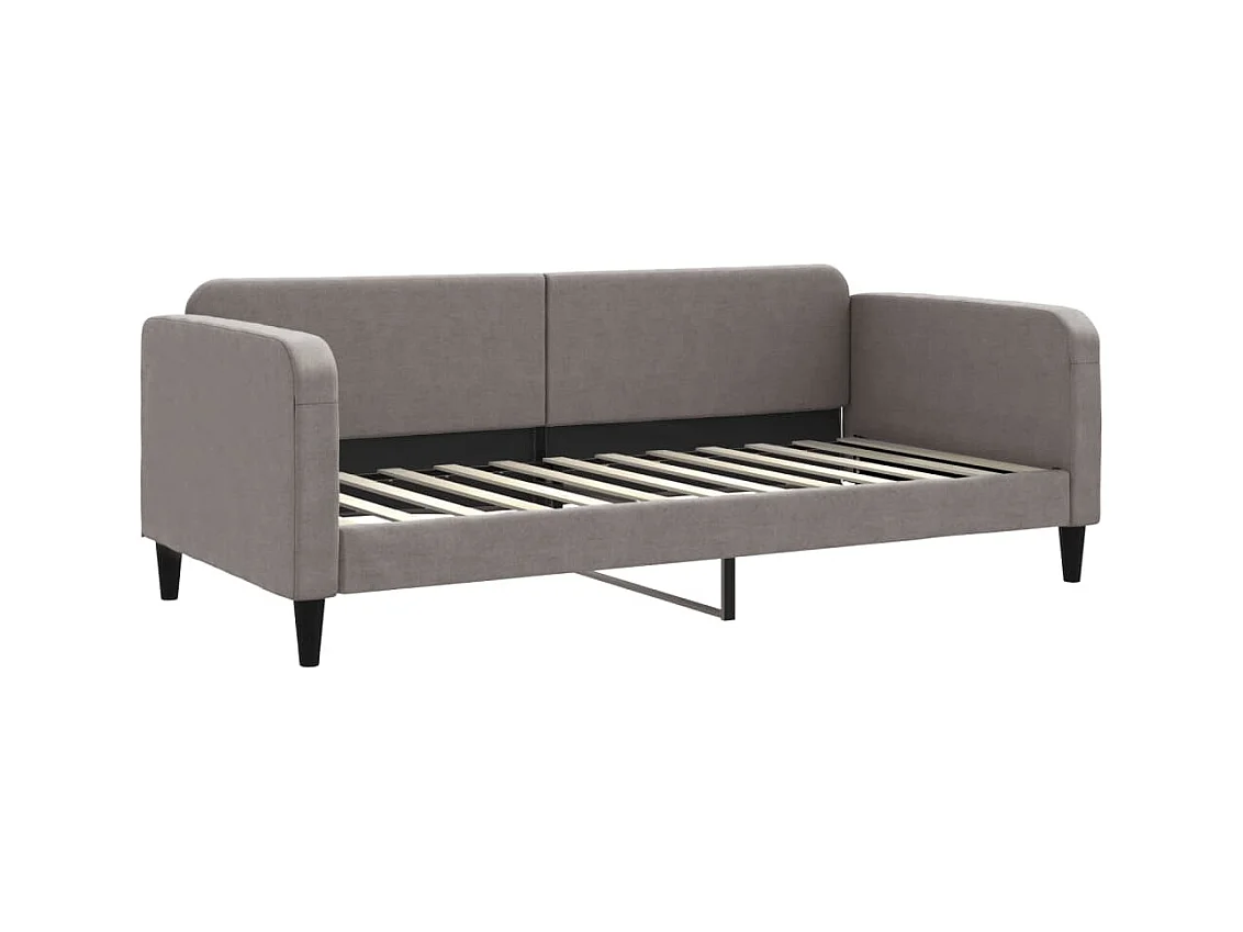 Tagesbett Ausziehbar mit Matratzen Taupe 90x200 cm Stoff