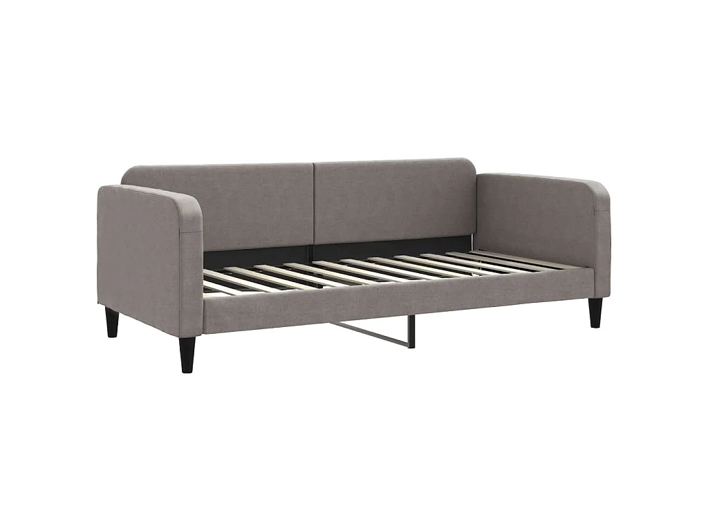 Divano Letto Estraibile con Materassi Tortora 90x200 cm Tessuto