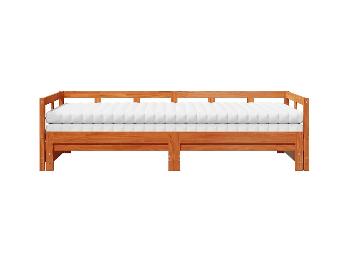 Lit de jour et lit gigogne et matelas 90x200 cm bois pin massif