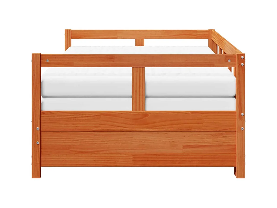 Lit de jour et lit gigogne et matelas 90x200 cm bois pin massif
