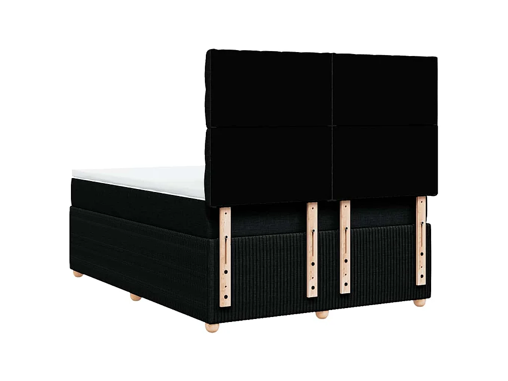 Giroletto a Molle con Materasso Nero 160x200 cm in Tessuto
