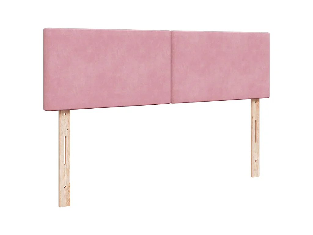 Ottoman bed met matras en LED's 140x200cm fluweel roze