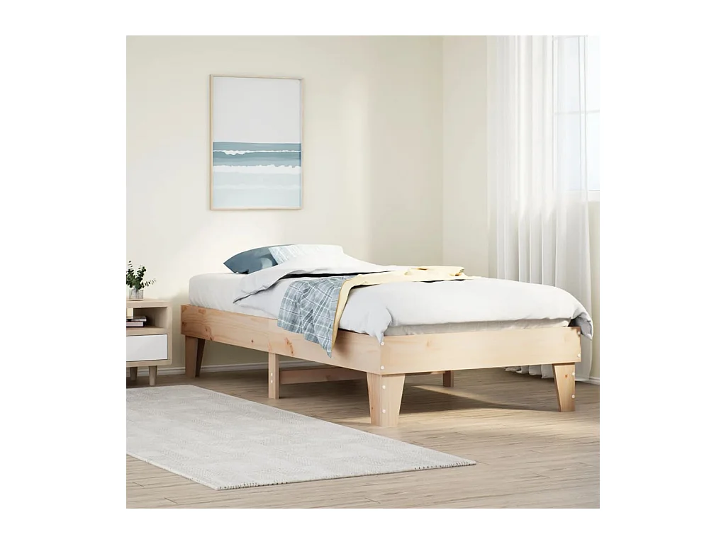 Cadre de lit sans matelas 90x190 cm bois de pin massif