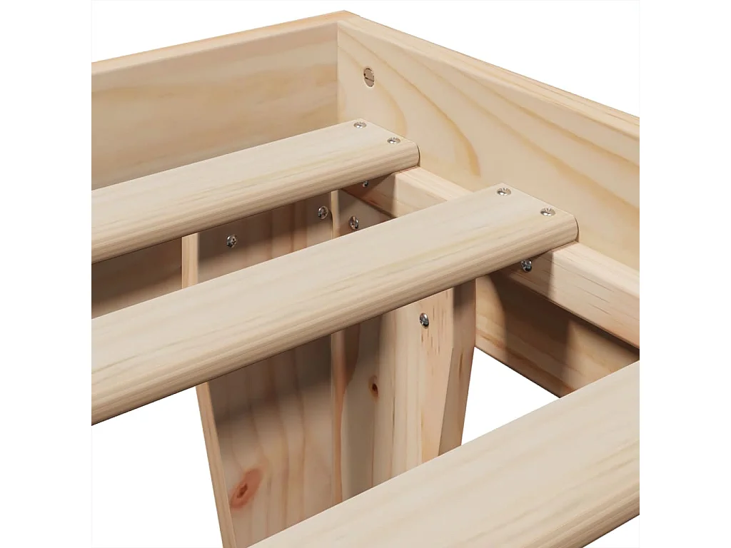 Estructura de cama sin colchón madera maciza de pino 90x190 cm