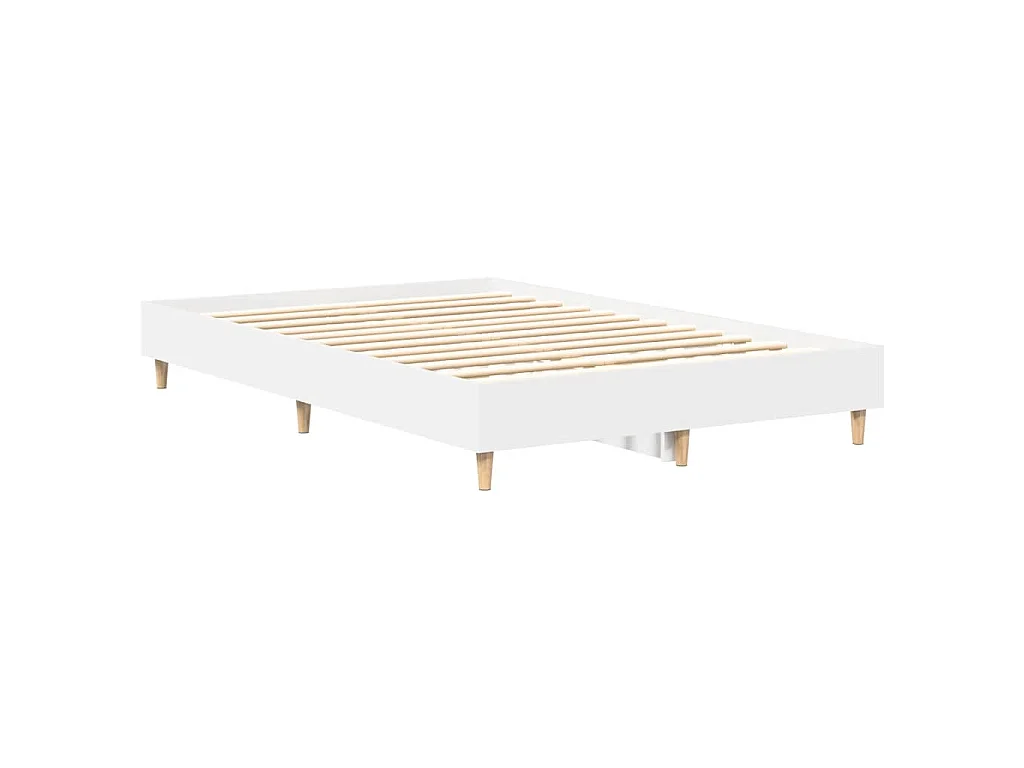 Cadre de lit sans matelas blanc 140x190 cm bois d'ingénierie