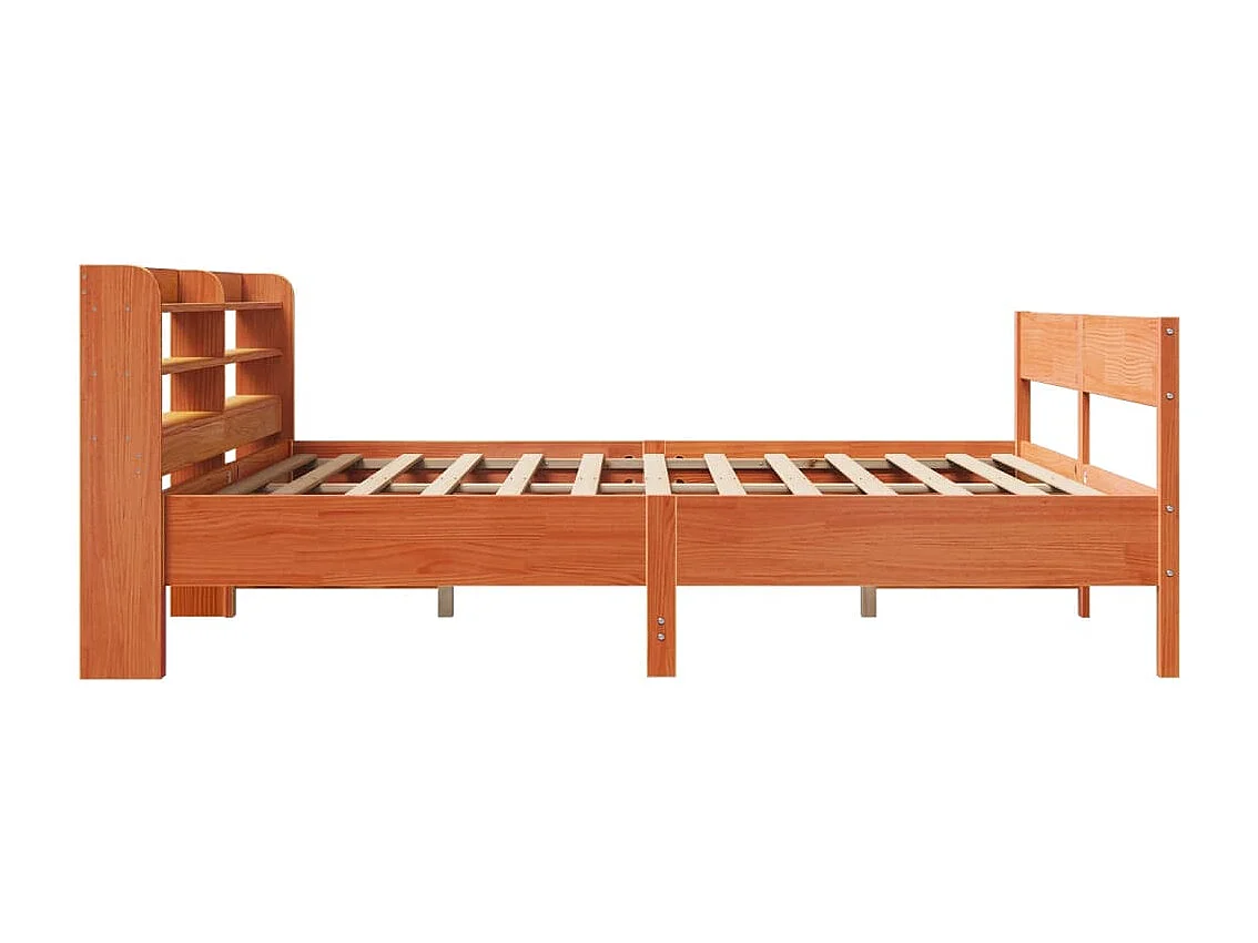 Cama sem colchão 180x200 cm pinho maciço castanho-mel