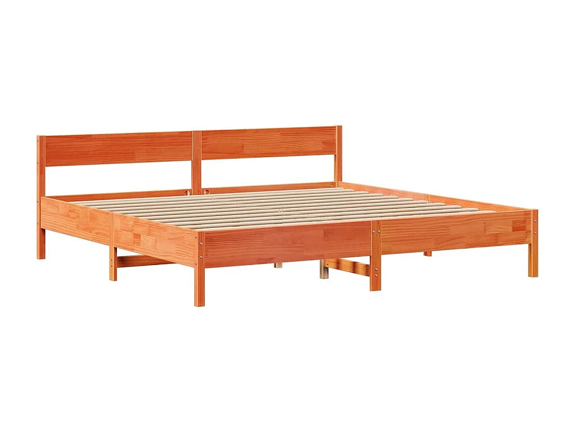 Cama sem colchão 180x200 cm pinho maciço castanho-mel