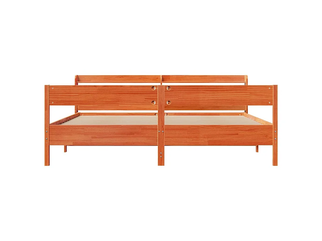 Cadre de lit sans matelas cire marron 180x200cm bois pin massif