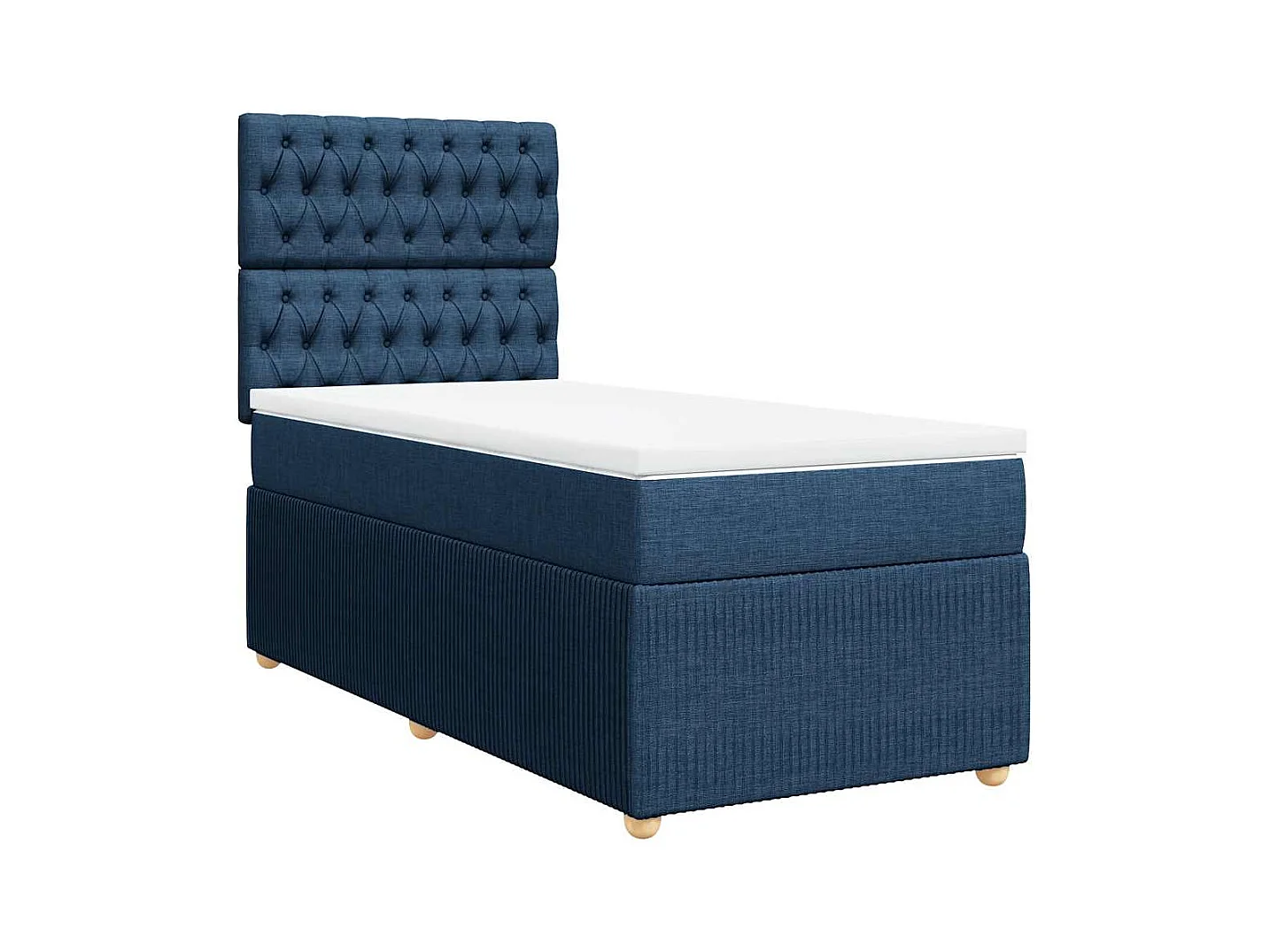 Boxspringbett mit Matratze Blau 90x200 cm Stoff