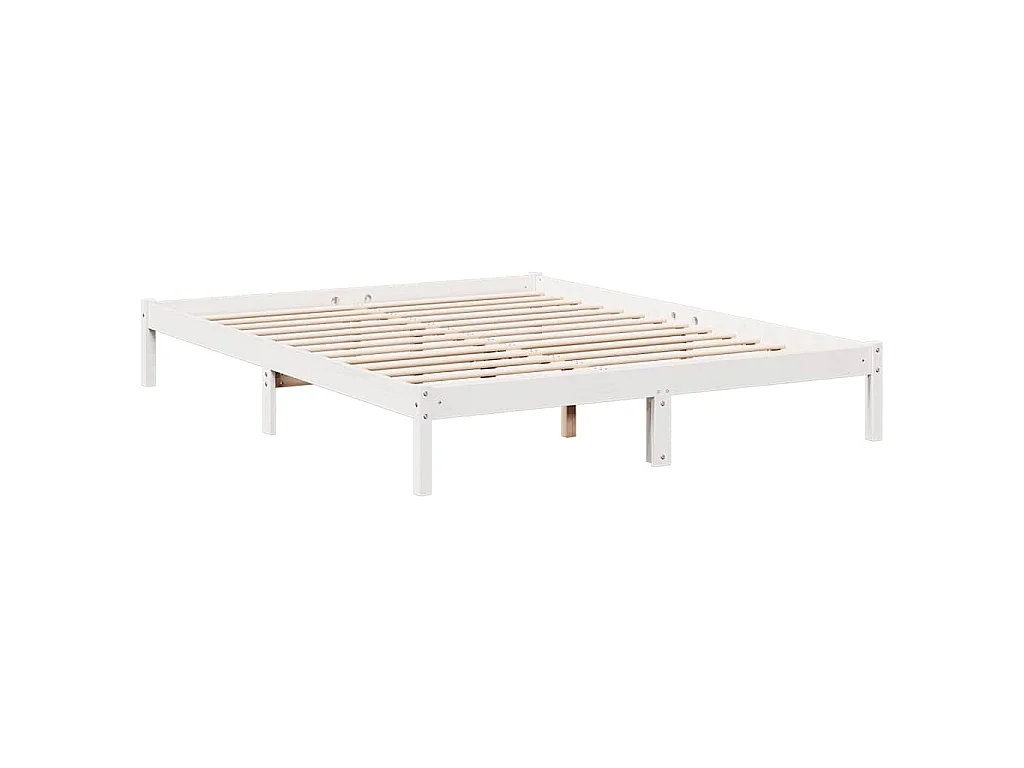Cadre de lit extra long sans matelas 160x220 cm bois massif pin