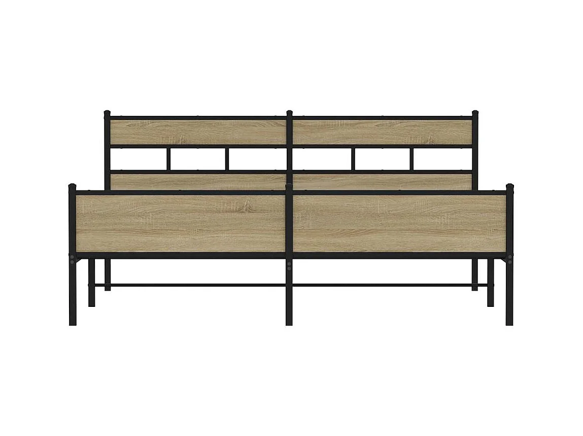 Bedframe zonder matras metaal sonoma eikenkleurig 180x200 cm