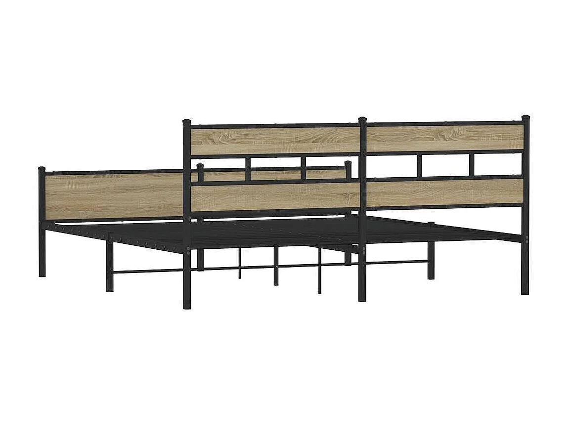 Bedframe zonder matras metaal sonoma eikenkleurig 180x200 cm