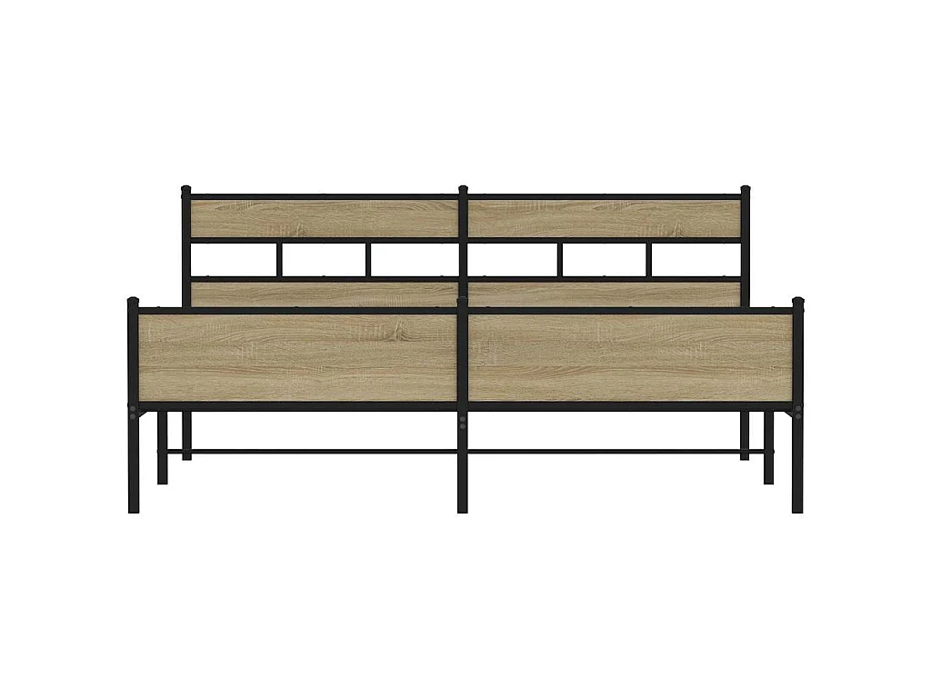 Bedframe zonder matras metaal sonoma eikenkleurig 180x200 cm