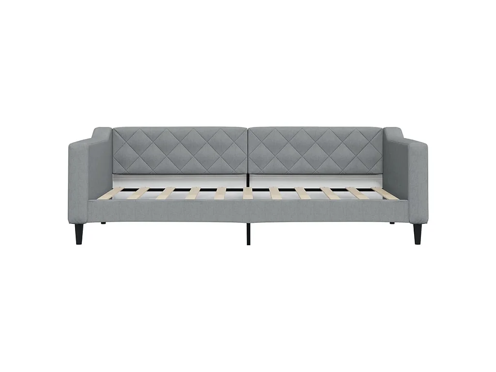 Lit de jour avec matelas gris clair 90x190 cm tissu