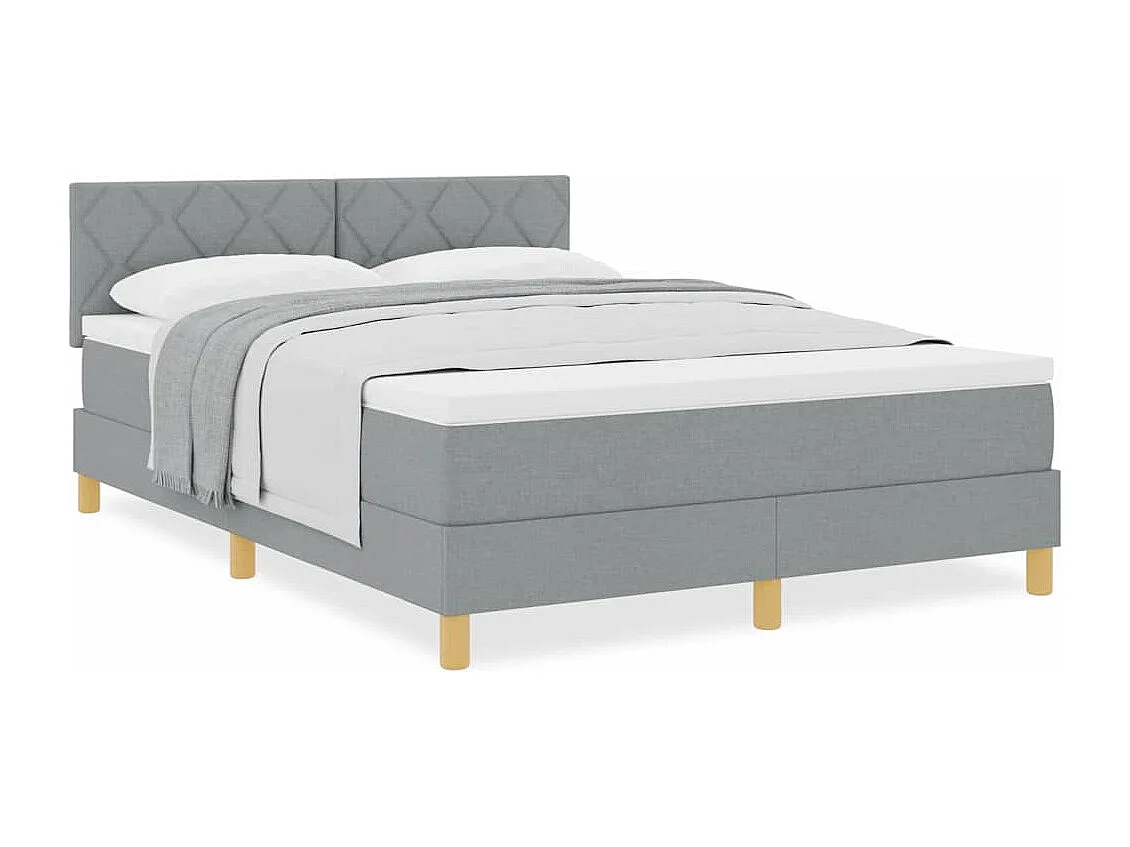 Letto box spring con materasso Grigio chiaro 160 x 200 cm