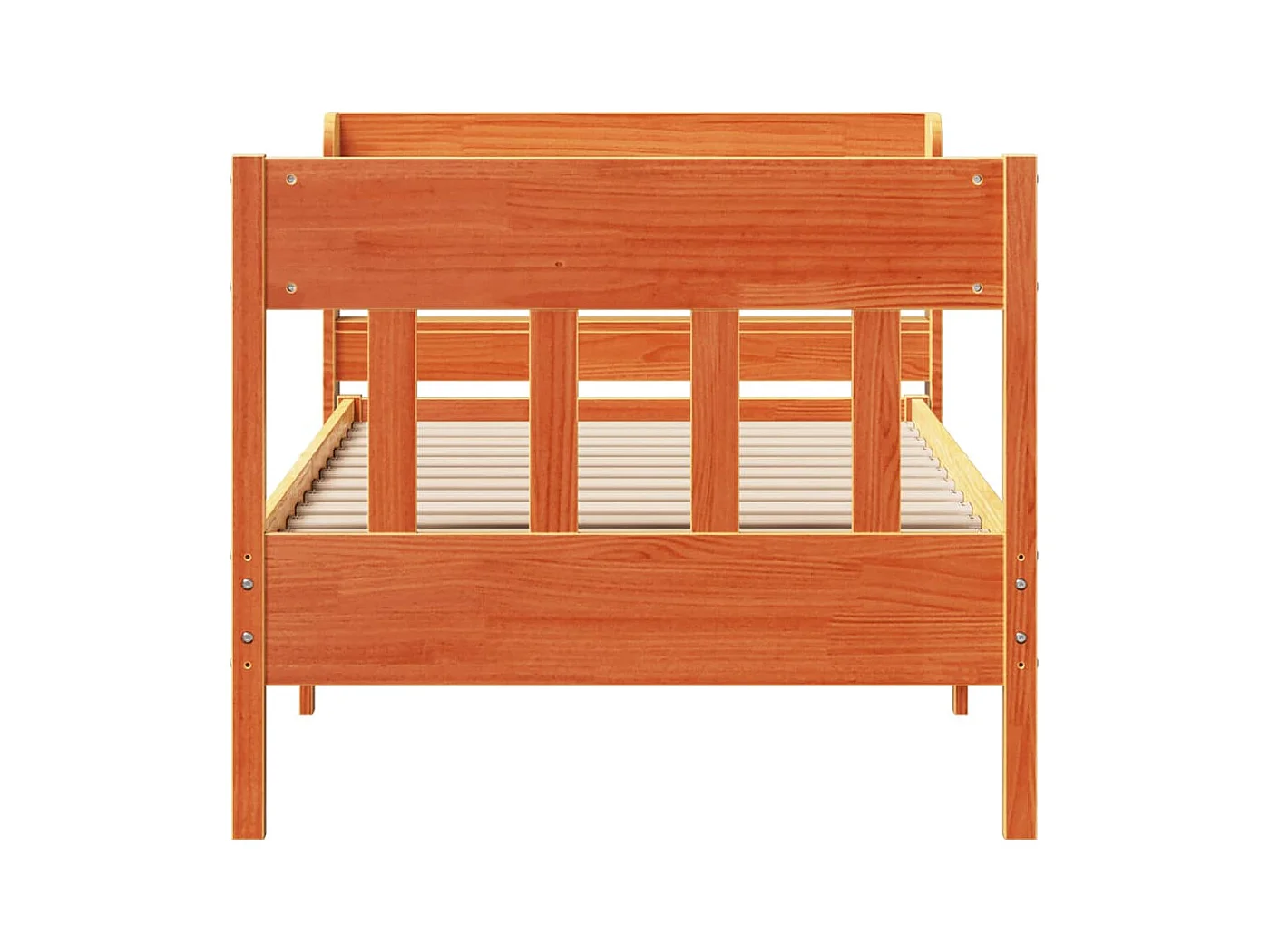 Bedframe zonder matras massief grenenhout wasbruin 100x200 cm