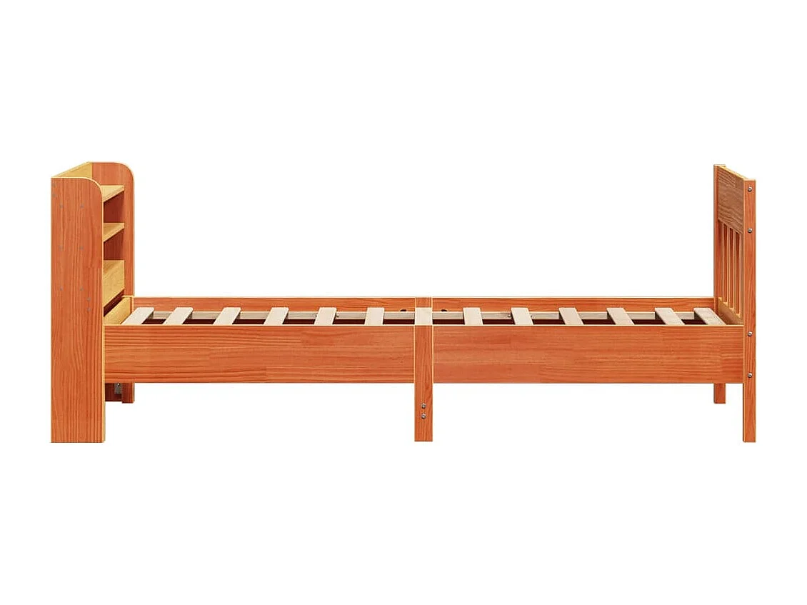 Letto senza Materasso Marrone Cera 100x200 cm in Legno di Pino