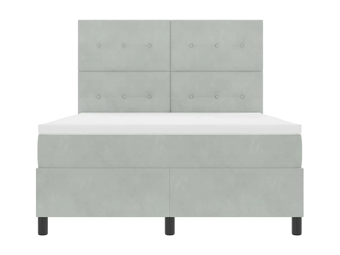 Boxspringbett mit Matratze Hellgrau 160 x 200 cm Samt