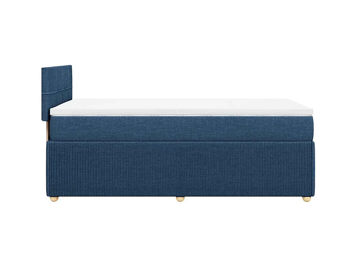 Boxspringbett mit Matratze Blau 100x200 cm Stoff