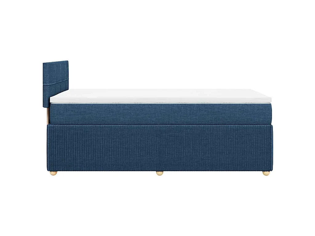 Sommier à lattes de lit avec matelas Bleu 100x200 cm Tissu