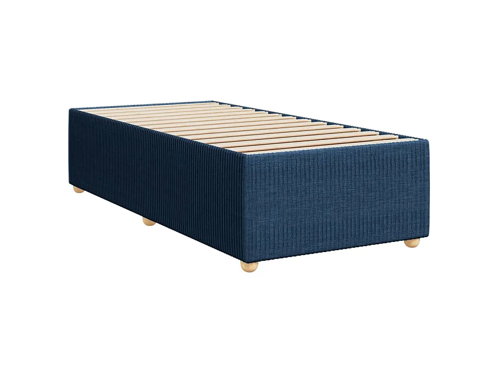 Sommier à lattes de lit avec matelas Bleu 100x200 cm Tissu