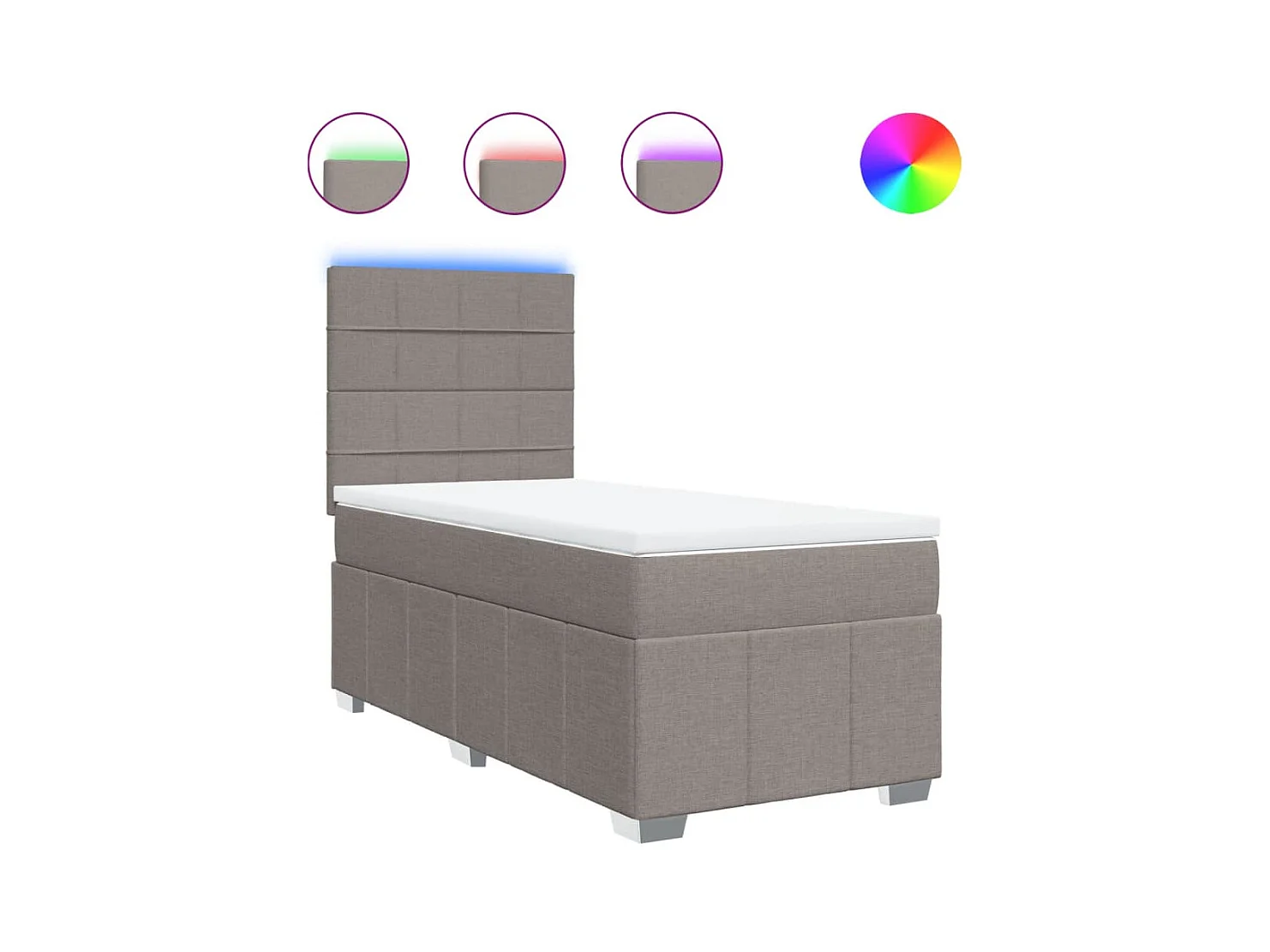 Boxspring met matras stof taupe 100x200 cm