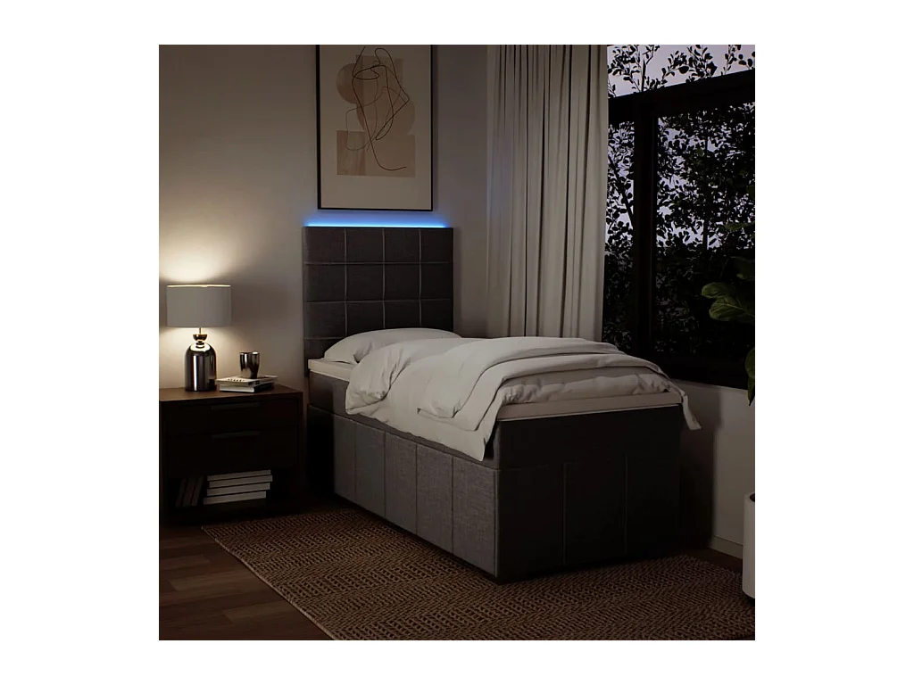 Boxspring met matras stof taupe 100x200 cm