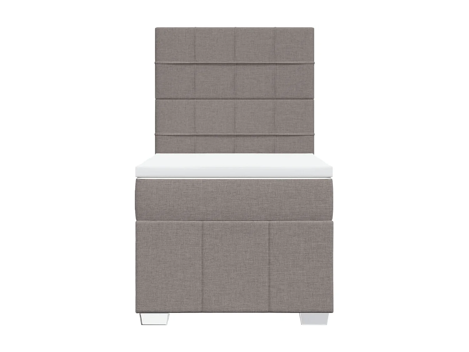 Cama com molas/colchão 100x200 cm tecido cinza-acastanhado