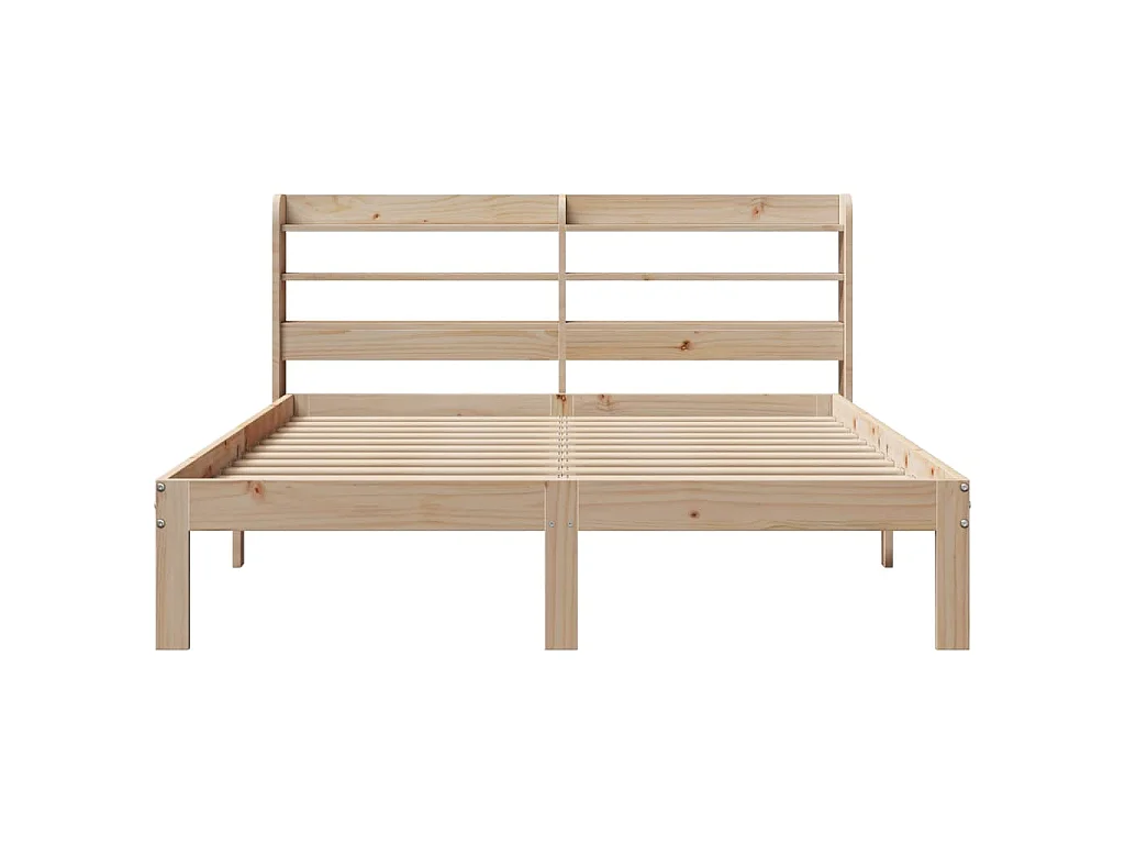 Bedframe met hoofdbord massief grenenhout 160x200 cm