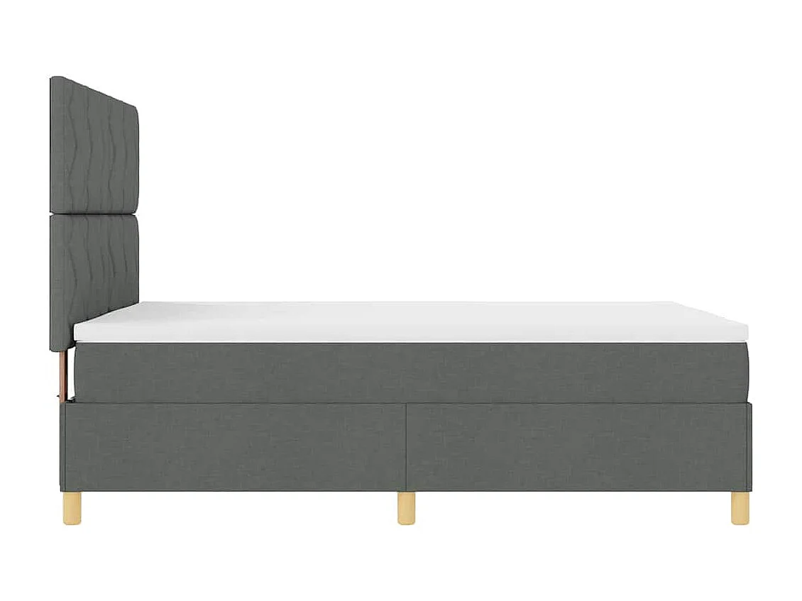 Boxspringbed met hoofdeinde Donkergrijs 140 x 200 cm Stof