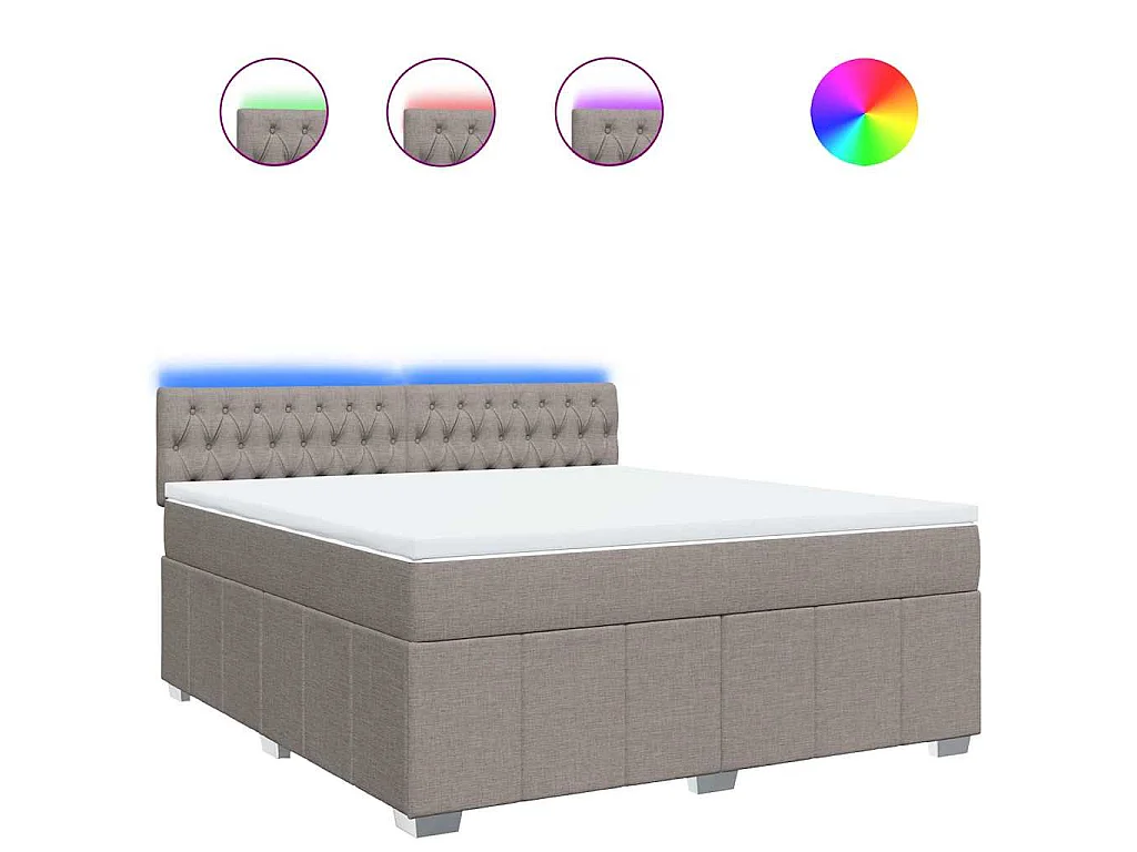 Boxspring met matras stof taupe 180x200 cm